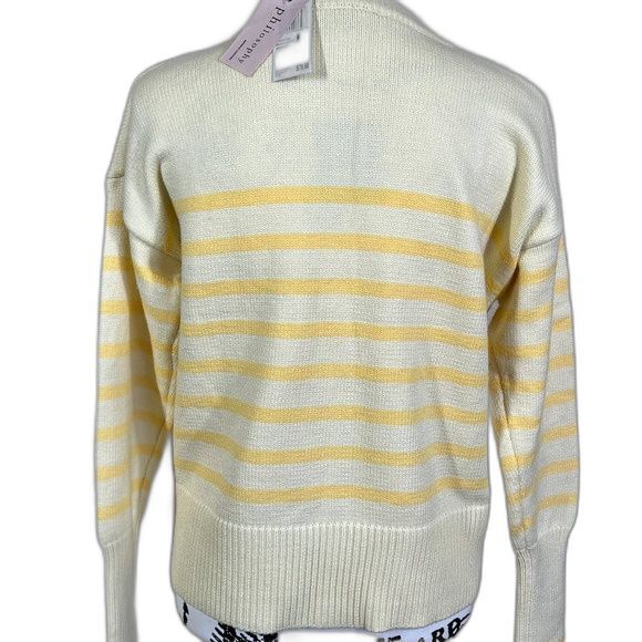 Philosophy women sweater yellow crew neck long sleeve sweater size M boho baddie - Picture 2 of 12